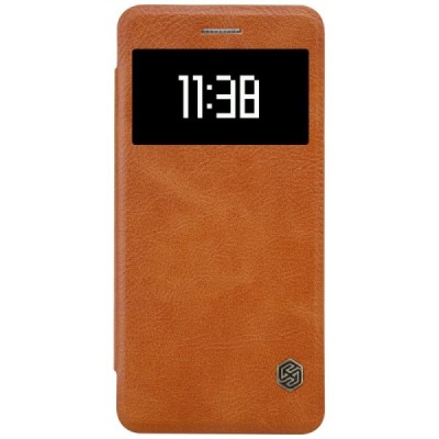 Prabangus „Nillkin“ Qin serijos rudas odinis atverčiamas Xiaomi Mi 5S dėklas - knygutė / Priedai.lt
