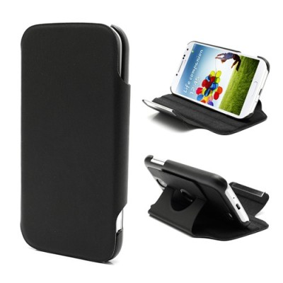 Samsung Galaxy S4 melns atvēramais futrālis, grozās 360° grādu apjomā / Vacins.lv