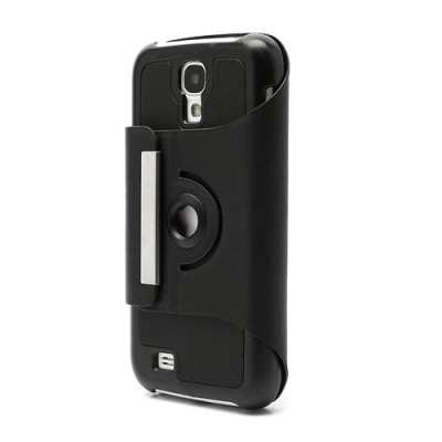 Samsung Galaxy S4 melns atvēramais futrālis, grozās 360° grādu apjomā / Vacins.lv