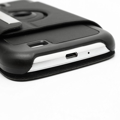 Samsung Galaxy S4 melns atvēramais futrālis, grozās 360° grādu apjomā / Vacins.lv