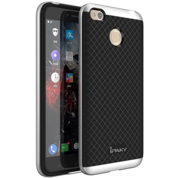 „IPAKY“ cieta silikona (TPU) apvalks - melns / sudrabs (Redmi 4X)