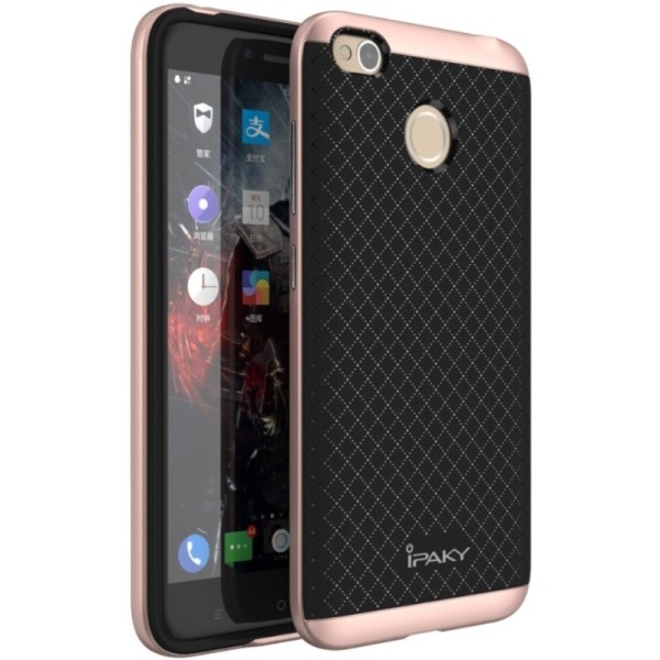 „IPAKY“ cieta silikona (TPU) apvalks - melns / rozs (Redmi 4X)