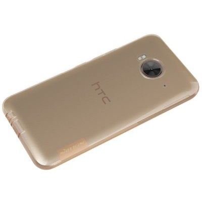 HTC One ME Nillkin Nature plonas skaidrus (permatomas) silikoninis TPU rudas dėklas / Priedai.lt