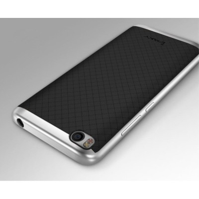 Xiaomi Mi 5S „IPAKY“ cieta silikona (TPU) melns apvalks (apmales - sudrabā krāsā) / Vacins.lv