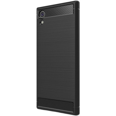 Sony Xperia XA1 „Carbon“ kieto silikono TPU juodas dėklas - nugarėlė / Priedai.lt