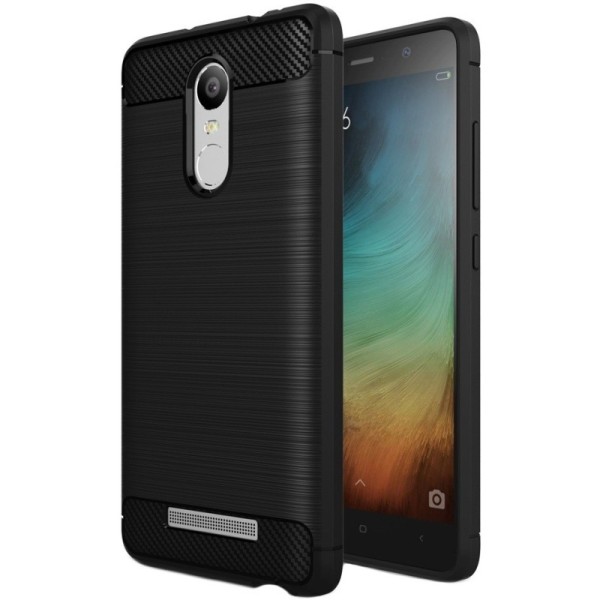 „Carbon“ kieto silikono (TPU) dėklas - juodas (Redmi Note 3 / Redmi Note 3 Pro)