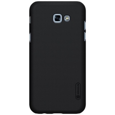 Samsung Galaxy A7 2017 (A720) Nillkin Frosted Shield juodas plastikinis dėklas + apsauginė ekrano plėvelė / Priedai.lt