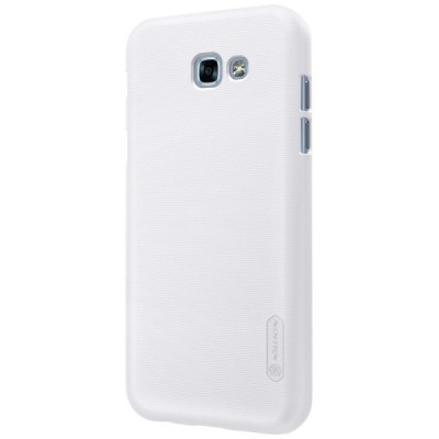 Samsung Galaxy A7 2017 (A720) Nillkin Frosted Shield baltas plastikinis dėklas + apsauginė ekrano plėvelė / Priedai.lt