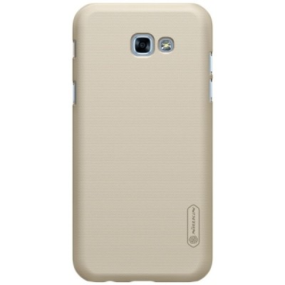 Samsung Galaxy A7 2017 (A720) Nillkin Frosted Shield auksinis plastikinis dėklas + apsauginė ekrano plėvelė / Priedai.lt