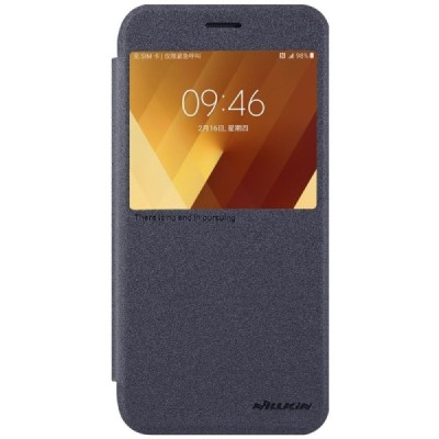 Samsung Galaxy A7 2017 (A720) „Nillkin“ Sparkle atvēramais pelēks maciņš / Vacins.lv