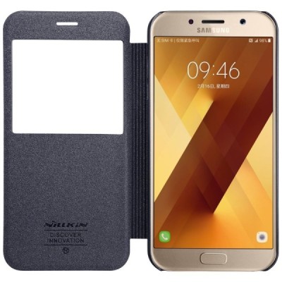 Samsung Galaxy A7 2017 (A720) „Nillkin“ Sparkle atvēramais pelēks maciņš / Vacins.lv