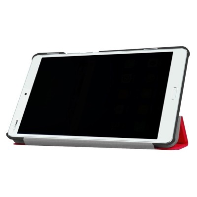 Huawei MediaPad M3 8.4 atverčiamas raudonas odinis dėklas - knygutė / Priedai.lt