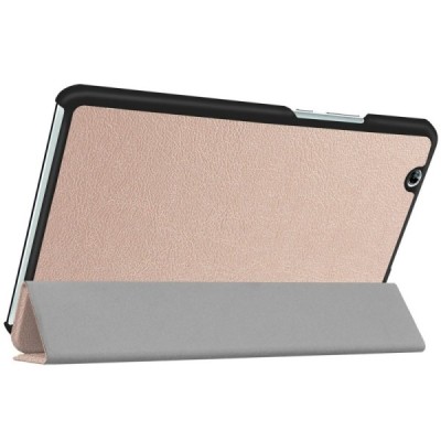 Huawei MediaPad M3 8.4 atverčiamas aukso spalvos odinis dėklas - knygutė / Priedai.lt
