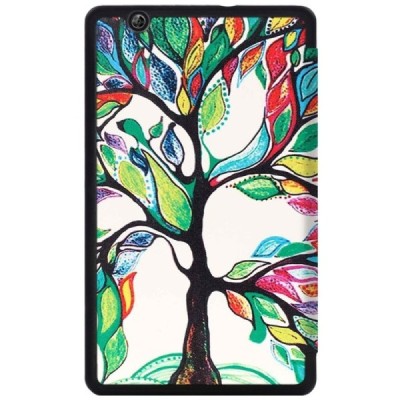 Huawei MediaPad M3 8.4 atverčiamas spalvotas, baltas odinis dėklas - knygutė / Priedai.lt