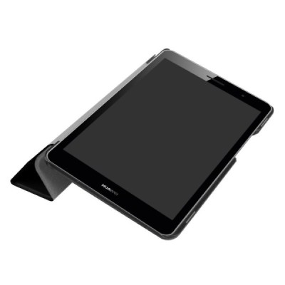Huawei MediaPad T3 8.0 atverčiamas juodas odinis dėklas - knygutė / Priedai.lt