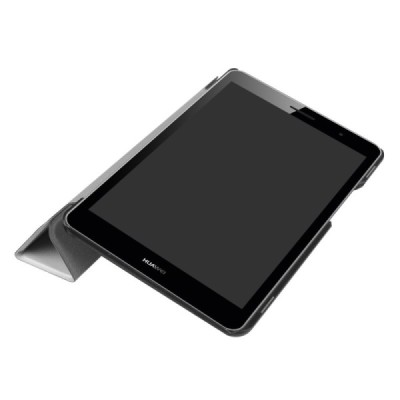 Huawei MediaPad T3 8.0 atverčiamas baltas odinis dėklas - knygutė / Priedai.lt