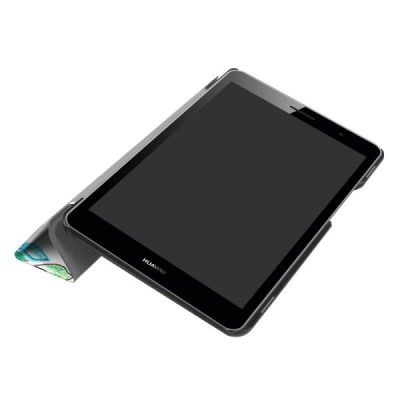 Huawei MediaPad T3 8.0 atvēramais krāsains, balts maciņš / Vacins.lv