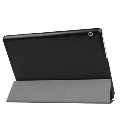 Huawei MediaPad T3 10 atverčiamas juodas odinis dėklas - knygutė / Priedai.lt