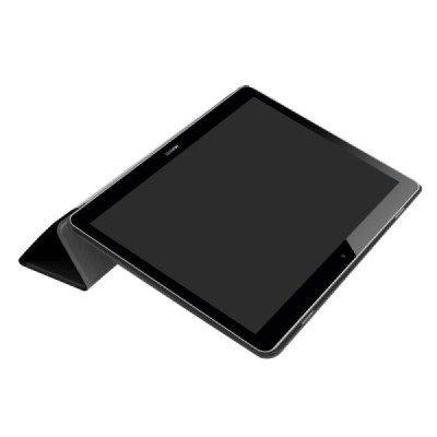Huawei MediaPad T3 10 atverčiamas juodas odinis dėklas - knygutė / Priedai.lt