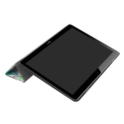 Huawei MediaPad T3 10 atvēramais krāsains, balts maciņš / Vacins.lv