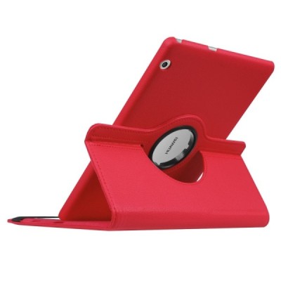 Huawei MediaPad T3 10 atverčiamas, sukamas 360 laipsnių, raudonas odinis dėklas - stovas / Priedai.lt