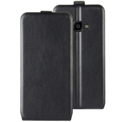 Samsung Galaxy Xcover 4 / 4S (G390, G398) klasisks ādas vertikāli atvēramais melns maciņš / Vacins.lv