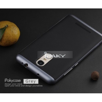 Xiaomi Redmi Note 3 ir Xiaomi Redmi Note 3 Pro „IPAKY“ cieta silikona (TPU) melns apvalks (apmales - pelekā krāsā) / Vacins.lv