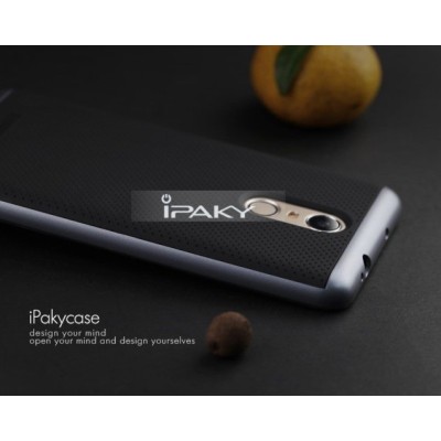 Xiaomi Redmi Note 3 ir Xiaomi Redmi Note 3 Pro „IPAKY“ cieta silikona (TPU) melns apvalks (apmales - pelekā krāsā) / Vacins.lv