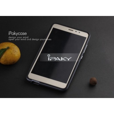 Xiaomi Redmi Note 3 ir Xiaomi Redmi Note 3 Pro „IPAKY“ cieta silikona (TPU) melns apvalks (apmales - pelekā krāsā) / Vacins.lv