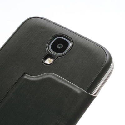 Atvēramais „S-View“ melns Samsung Galaxy S4 futrālis (maciņš) / Vacins.lv