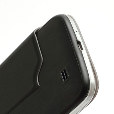 Atvēramais „S-View“ melns Samsung Galaxy S4 futrālis (maciņš) / Vacins.lv