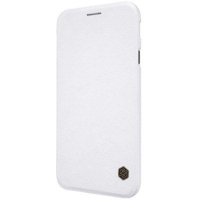 Prabangus „Nillkin“ Qin serijos baltas odinis atverčiamas Samsung Galaxy J5 2017 (J530) dėklas / Priedai.lt
