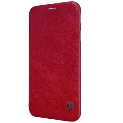Greznais „Nillkin“ Qin sērijas ādas atvērams sarkans Samsung Galaxy J5 2017 (J530) maciņš / Vacins.lv