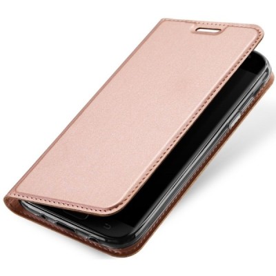 Samsung Galaxy J5 2017 (J530) „Dux Ducis“ Skin sērijas rozs ādas atvērams maciņš / Vacins.lv