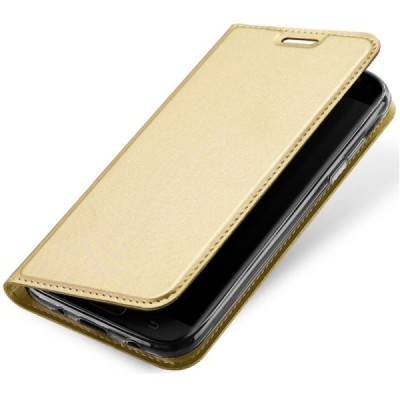 Samsung Galaxy J5 2017 (J530) „Dux Ducis“ Skin sērijas zelta ādas atvērams maciņš / Vacins.lv