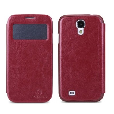 „Nillkin“ Easy Samsung Galaxy S4 i9505, i9500 atvēramais sarkans ādas maciņš / Vacins.lv