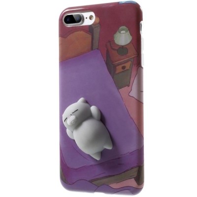 Apple iPhone 7 Plus (iPhone 8 Plus) „Squezy“ Cat cieta silikona (TPU) violeta apvalks / vacins.lv