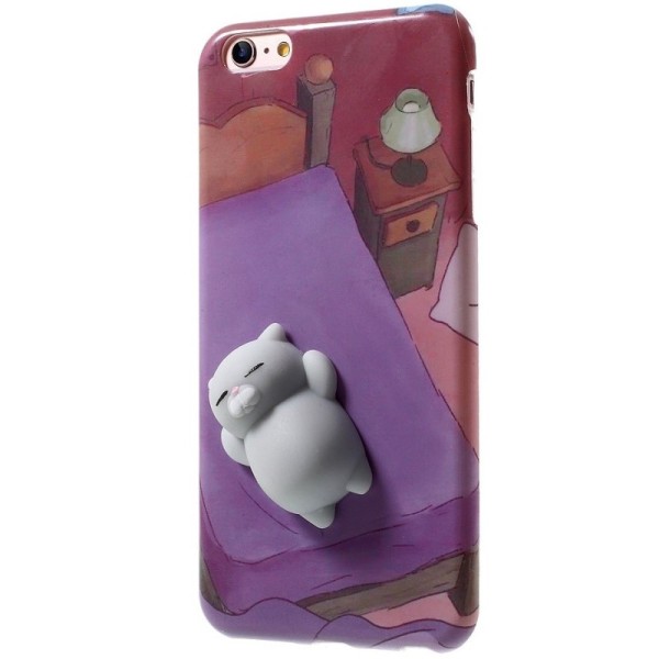 „Squezy“ Cat kieto silikono (TPU) dėklas - violetinis (iPhone 6 / 6S)