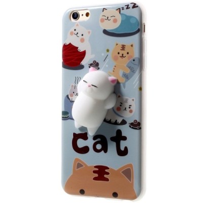 Apple iPhone 6 (6s) „Squezy“ Cat cieta silikona (TPU) zils apvalks / vacins.lv