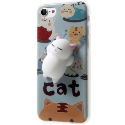 Apple iPhone 7 (iPhone 8) „Squezy“ Cat cieta silikona (TPU) zils apvalks / vacins.lv