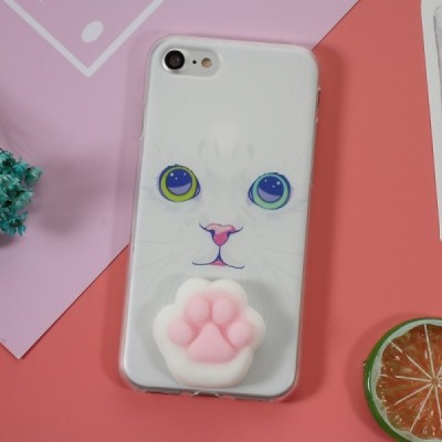 Apple iPhone 7 (iPhone 8) „Squezy“ Pėdutė cieta silikona (TPU) balts apvalks / Vacins.lv