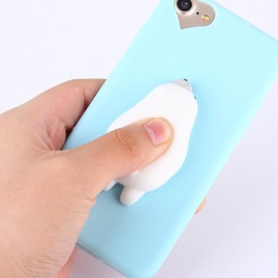 Apple iPhone 7 (iPhone 8) „Squezy“ Polar Bear kieto silikono TPU šviesiai mėlynas dėklas - nugarėlė / Priedai.lt