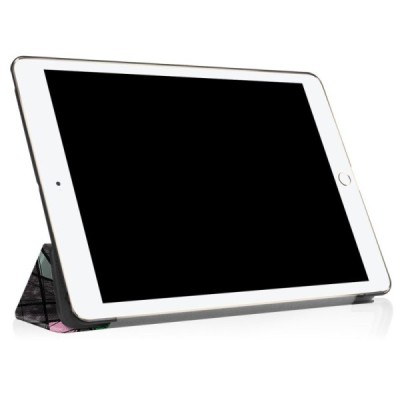 Apple iPad Pro 10.5" (Air 2019) atverčiamas spalvotas, pilkas odinis dėklas - knygutė / Priedai.lt
