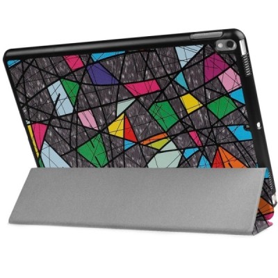 Apple iPad Pro 10.5" (Air 2019) atverčiamas spalvotas, pilkas odinis dėklas - knygutė / Priedai.lt
