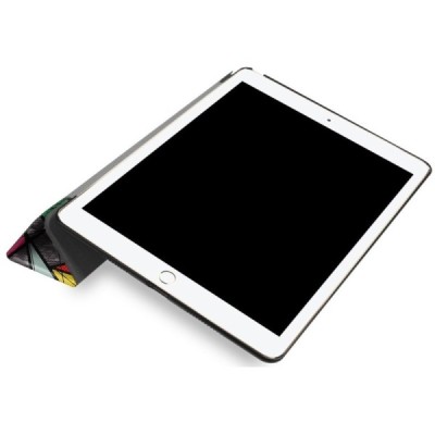 Apple iPad Pro 10.5" (Air 2019) atverčiamas spalvotas, pilkas odinis dėklas - knygutė / Priedai.lt