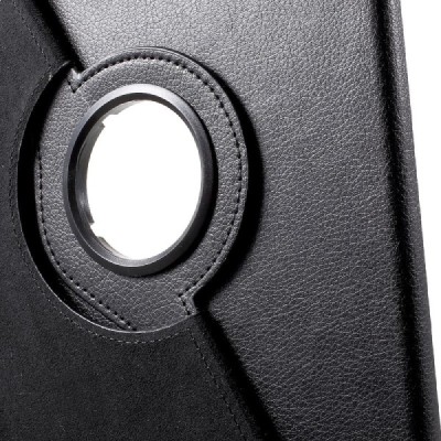 Apple iPad Pro 10.5" (Air 2019) atvēramais melns ādas maciņš, grozās 360° grādu apjomā / Vacins.lv