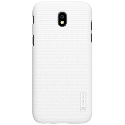 Samsung Galaxy J7 2017 (J730) Nillkin Frosted Shield baltas plastikinis dėklas + apsauginė ekrano plėvelė / Priedai.lt