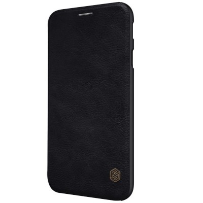 Prabangus „Nillkin“ Qin serijos juodas odinis atverčiamas Samsung Galaxy J7 2017 (J730) dėklas / Priedai.lt