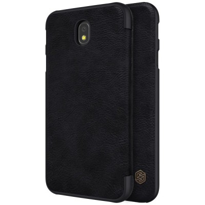 Greznais „Nillkin“ Qin sērijas ādas atvērams melns Samsung Galaxy J7 2017 (J730) maciņš / Vacins.lv