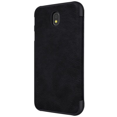 Greznais „Nillkin“ Qin sērijas ādas atvērams melns Samsung Galaxy J7 2017 (J730) maciņš / Vacins.lv